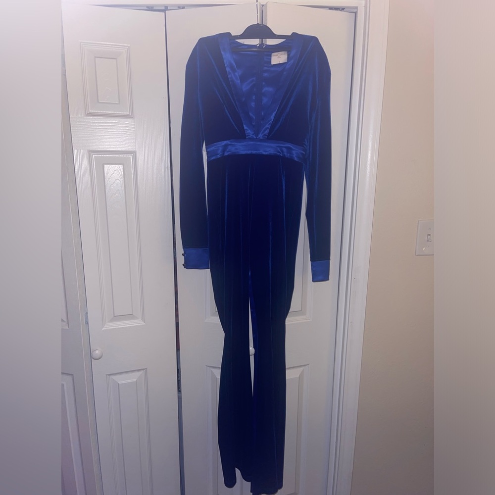 Royal blue long sleeve jumpsuit